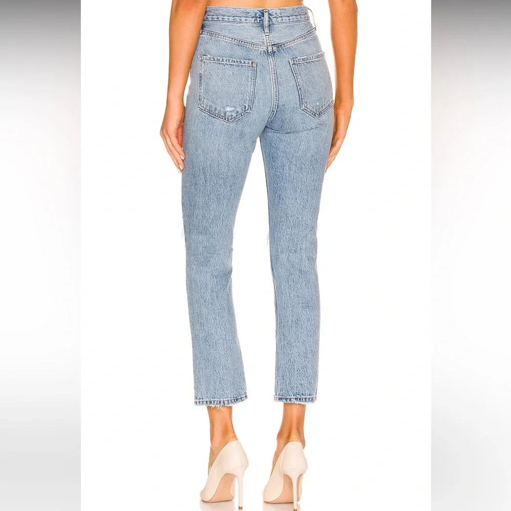 Agolde Riley High Rise Straight Crop Jeans - Picture 2 of 9